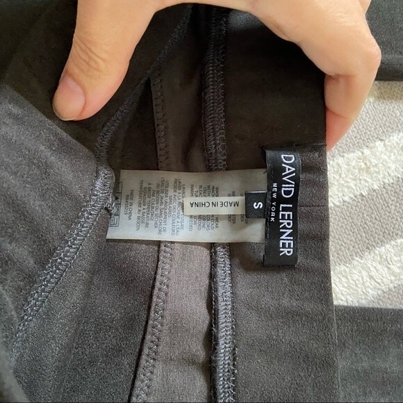 DAVID LERNER Bergen Seamed Faux Suede High Rise Leggings In Hunter 2 - Picture 14 of 14